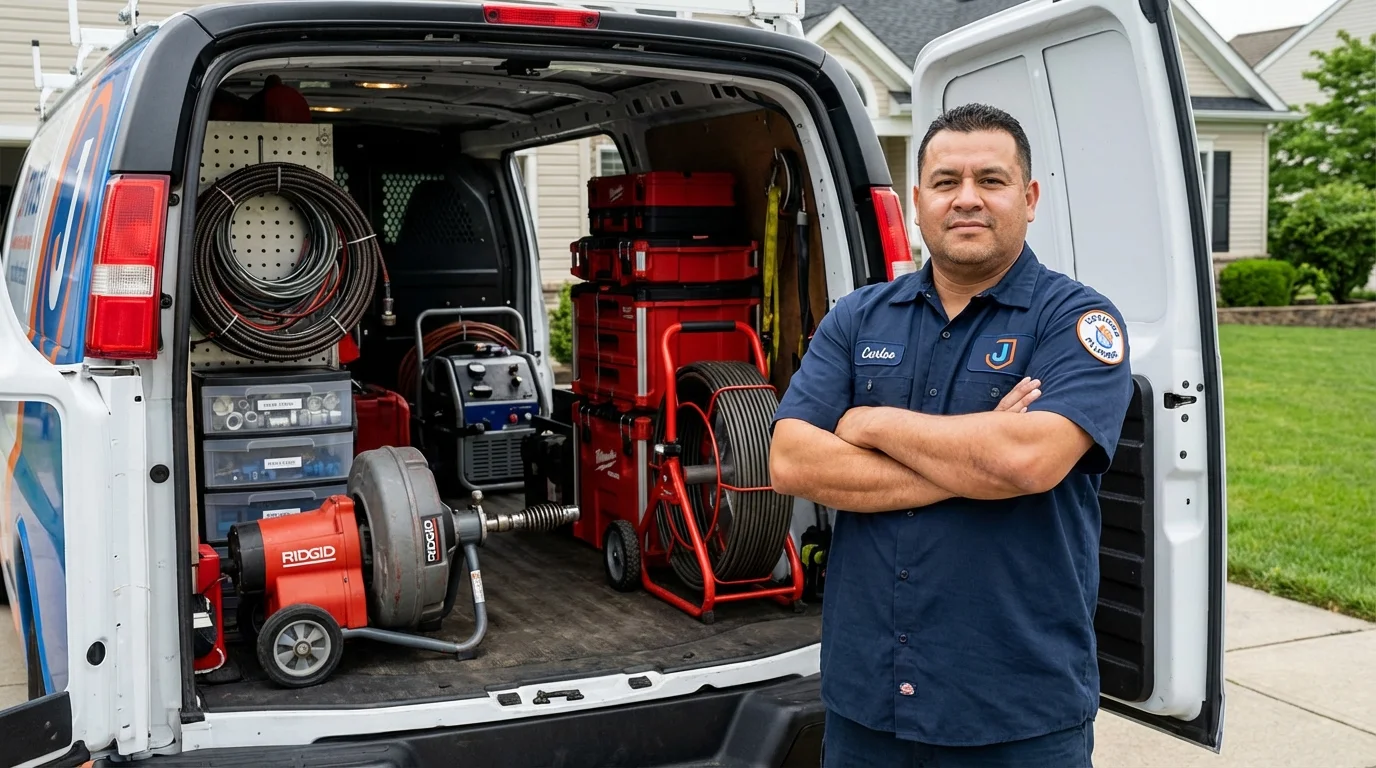 Professional drain cleaning equipment and Johns Plumbing LLC plumber in Julian