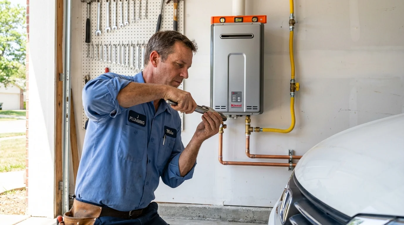Tankless water heater installation by a Johns Plumbing LLC plumber in Julian